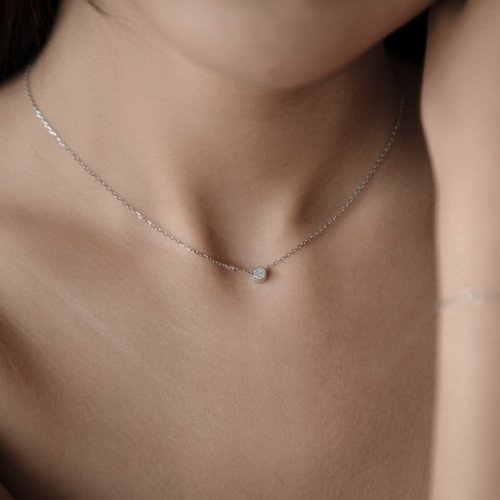 Isha Jewelry 純銀輕珠寶 璀璨碎鑽感純銀項鍊 | 氣質質感。鎖骨鍊