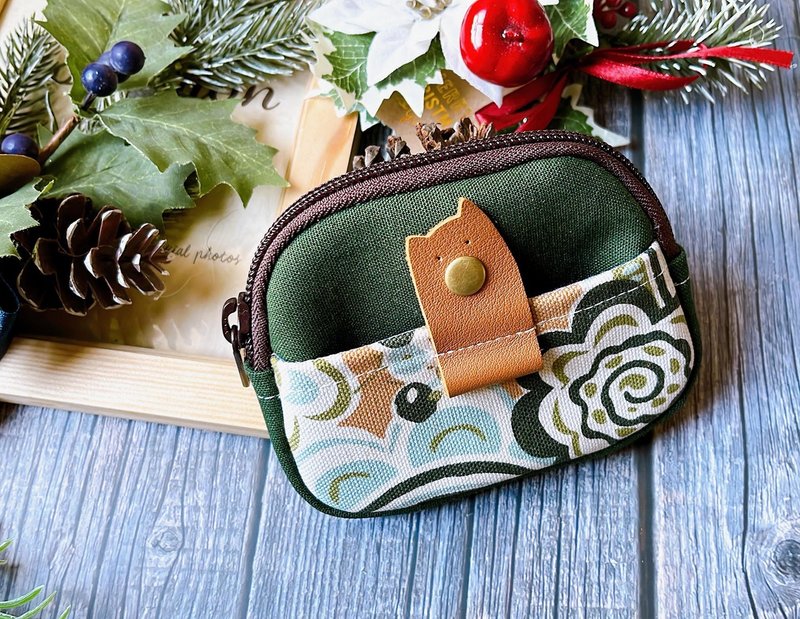 The first choice for gifts/free packaging/cat family coin purse - Coin Purses - Cotton & Hemp 