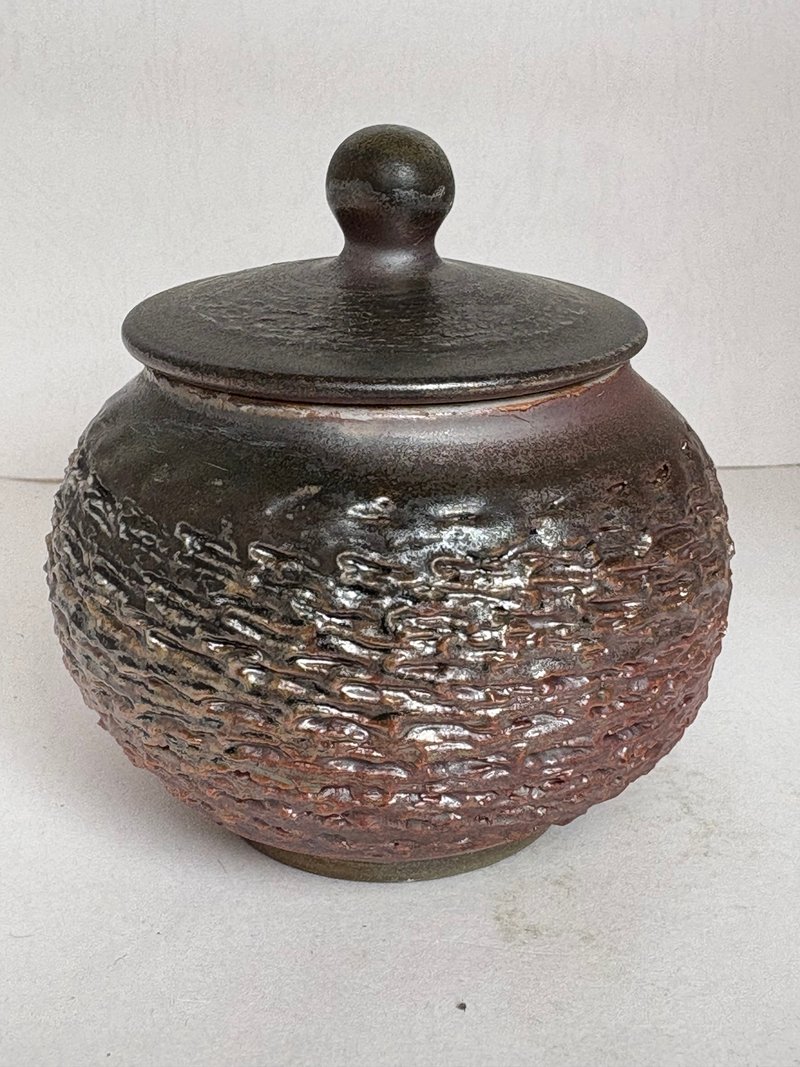 柴燒紫金色小茶倉2 - 茶壺/茶杯/茶具 - 陶 