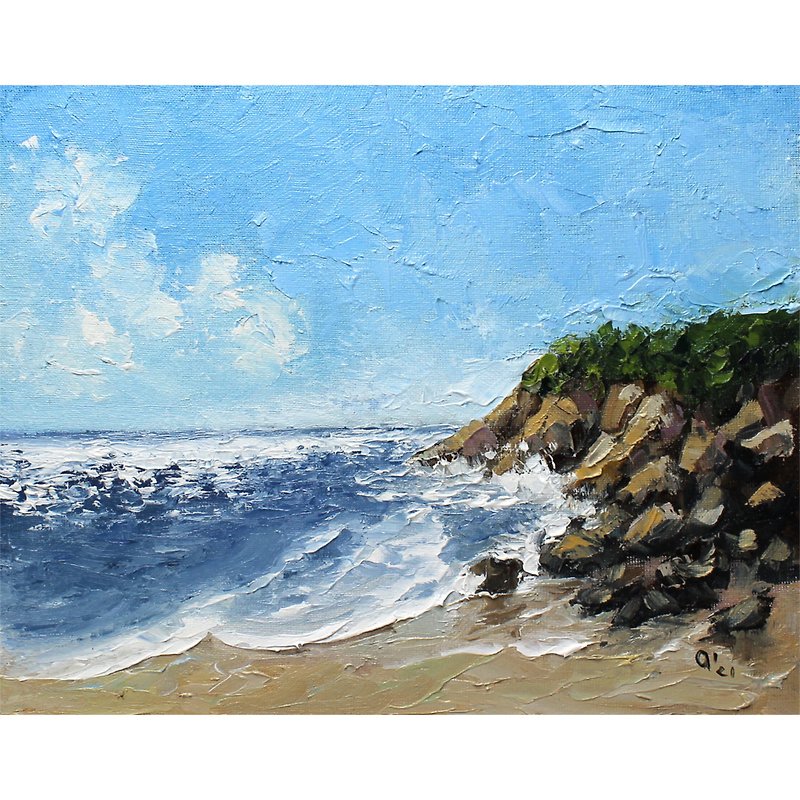 Oil Painting Original Seascape Painting Wall Decor - Posters - Other Materials 