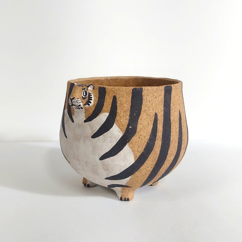 Yellow Tiger Cup - Cups - Pottery Orange