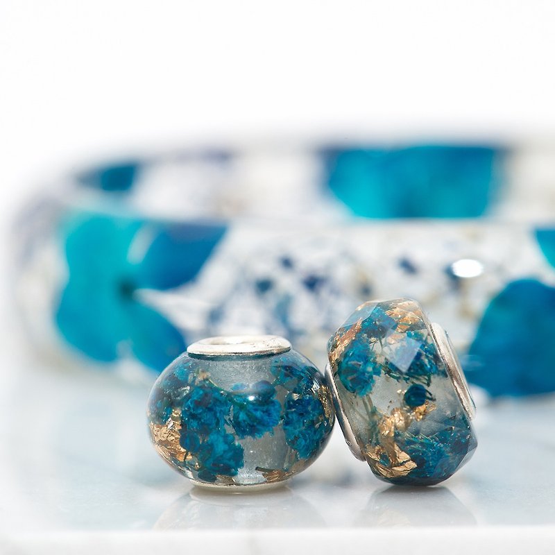 [Sagittarius - Amalfi Blue Coast] - Cloris Gift Wing color flower chain (bracelet, necklace choose one) - สร้อยข้อมือ - พืช/ดอกไม้ สีน้ำเงิน