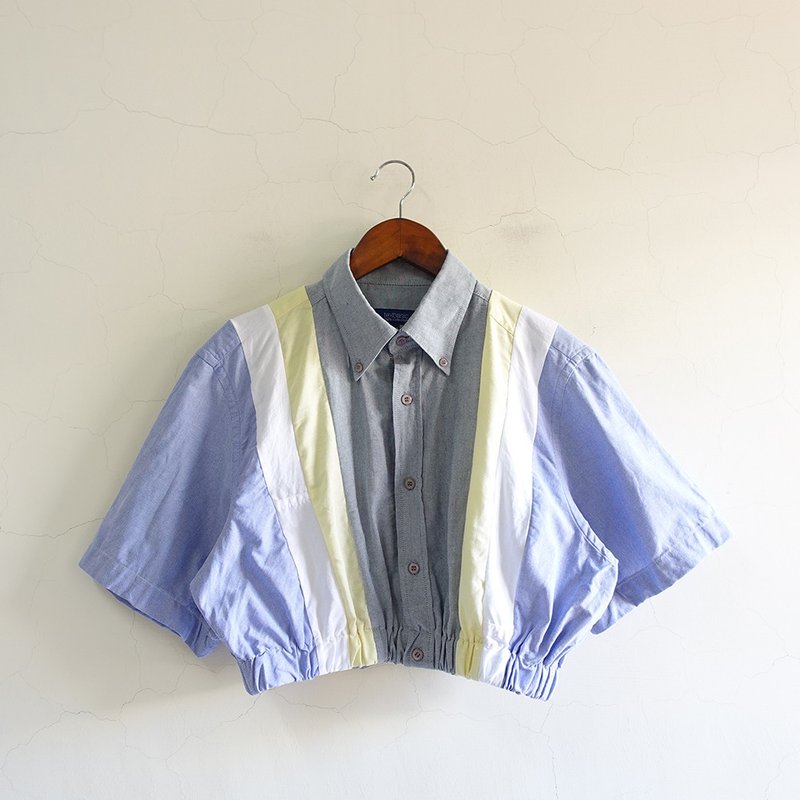 │Slowly│ Remake stitching vintage shirt B4 │vintage.retro.art - Women's Shirts - Polyester Multicolor