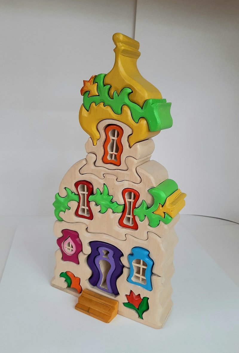 モンテッソーリ パズル ハウス 赤ちゃんのおもちゃ / 子供用ファミリー パズルおもちゃ - 知育玩具・ぬいぐるみ - 木製 多色