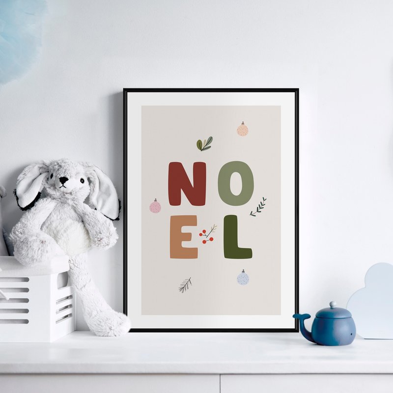 NOEL的雪花物語-聖誕插畫/聖誕樹裝飾掛畫/聖誕小物/聖誕交換禮物 - 海報/掛畫/掛布 - 棉．麻 卡其色