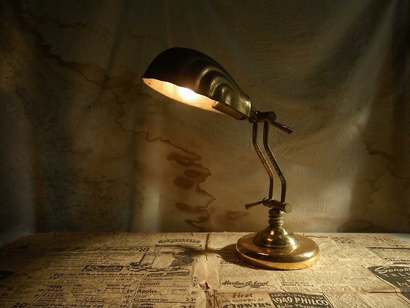 [OLD-TIME] Early Taiwan-made large copper shell table lamp - Lighting - Copper & Brass Gold