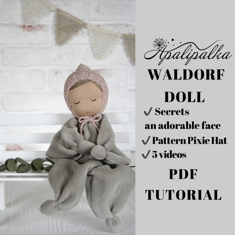 Waldorf doll pattern, Baby doll sewing pattern - 手工藝教學/工具書 - 其他材質 