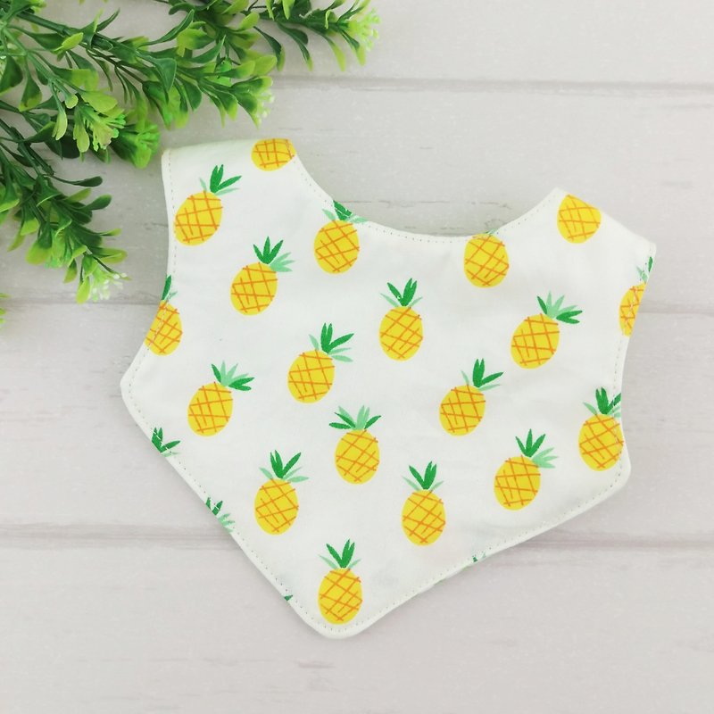 Fruit Party-6 is available. Newborn double-sided bib (up to 40 embroidery name) - ผ้ากันเปื้อน - ผ้าฝ้าย/ผ้าลินิน สีเหลือง