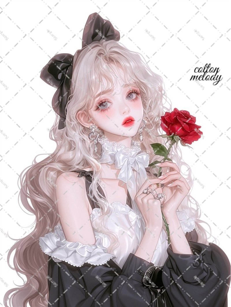 original sticker no.6458 人物ステッカー オリジナルステッカー 人物ステッカー 女の子ステッカー オリジナル人物ステッカー - 貼紙 - 紙 