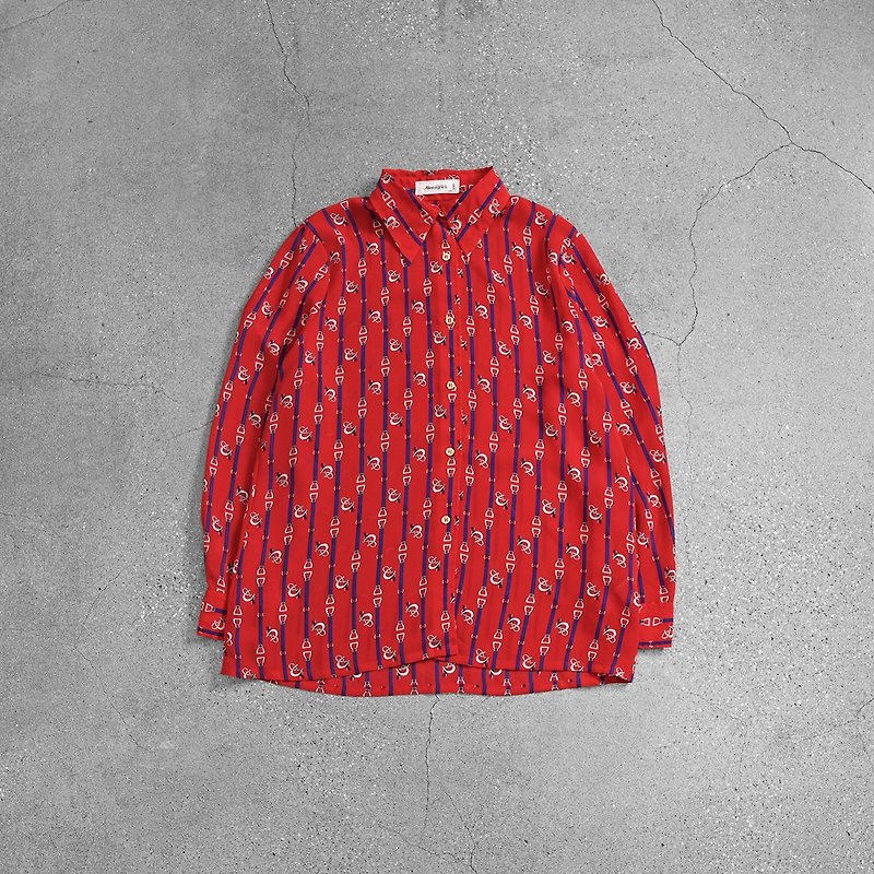 Vintage Chiffon Blouse - เสื้อผู้หญิง - วัสดุอื่นๆ สีแดง