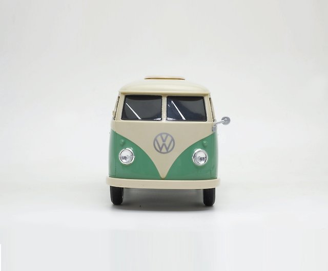 Set of 3 VW Hippie Bus 1" Glass Logo Marble With Stands 