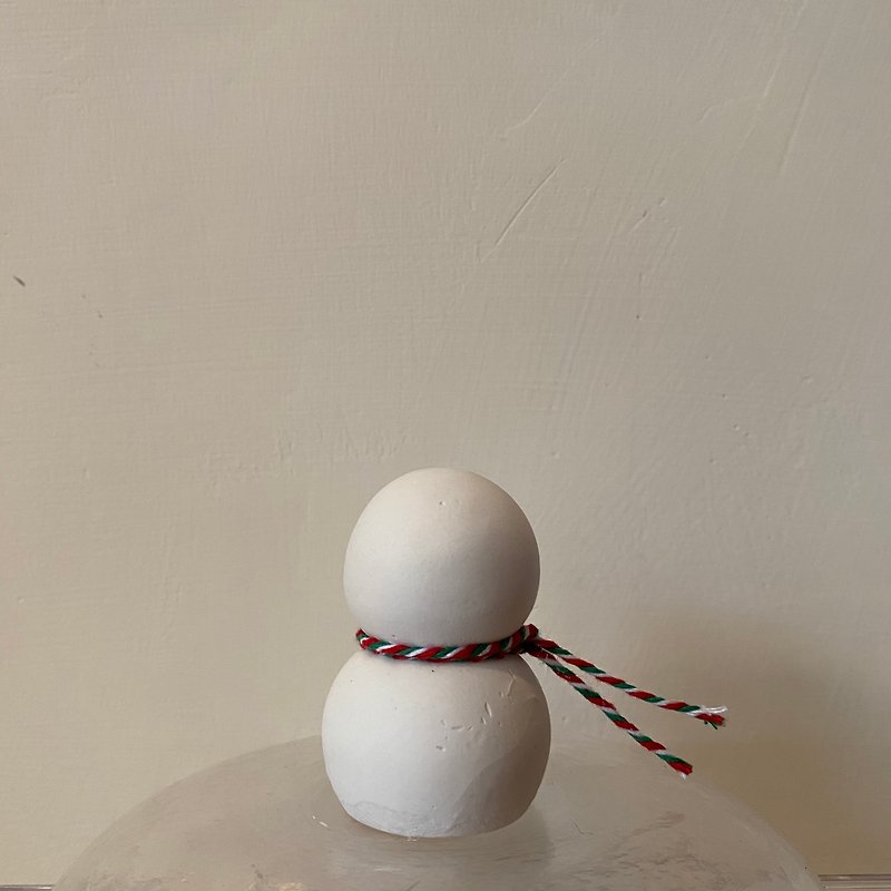 The end of the year—— Snowman Fragrance Stone - ของวางตกแต่ง - วัสดุอื่นๆ ขาว