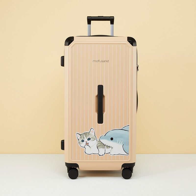 【MOFUSAND】Maofusandi 28-inch zippered fat box-Mao Shark Milk Tea - Luggage & Luggage Covers - Plastic Khaki