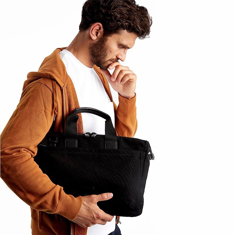[Welfare] Blake-14 inch canvas briefcase - Briefcases & Doctor Bags - Nylon Black