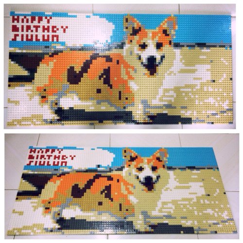 brickaproject 訂製專屬寵物積木粒積木畫 80x40cm