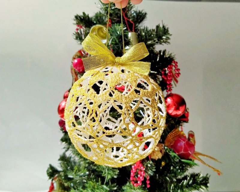 Gold Christmas balls ornaments, 圣诞树装饰品, Baubles large, Christmas Gift Wrapping - 擺飾/家飾品 - 棉．麻 金色