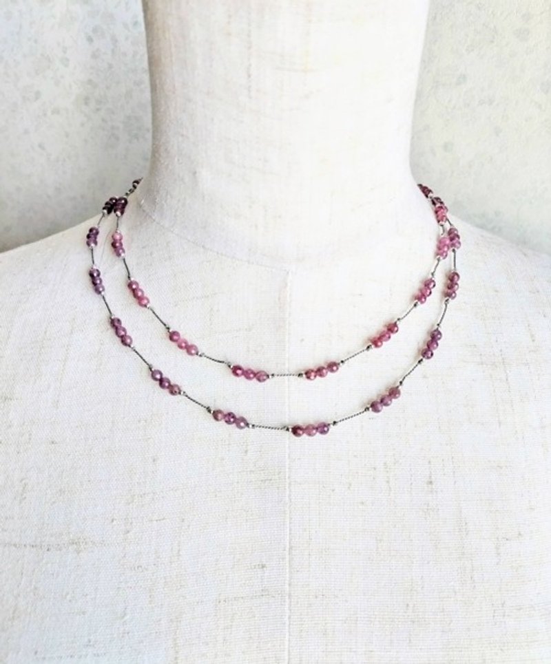 Pinkoi Proxy Purchase - Ruby (natural stone) long necklace - Necklaces - Other Materials 