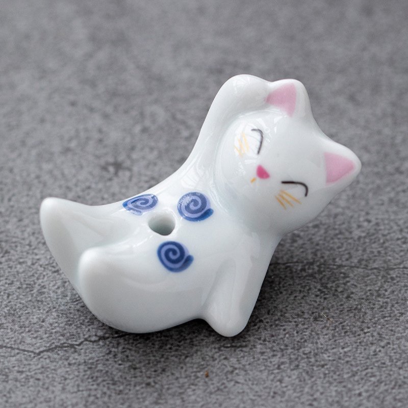 diseno Living Incense Ceramic Holder Little Kitty - Fragrances - Other Materials White