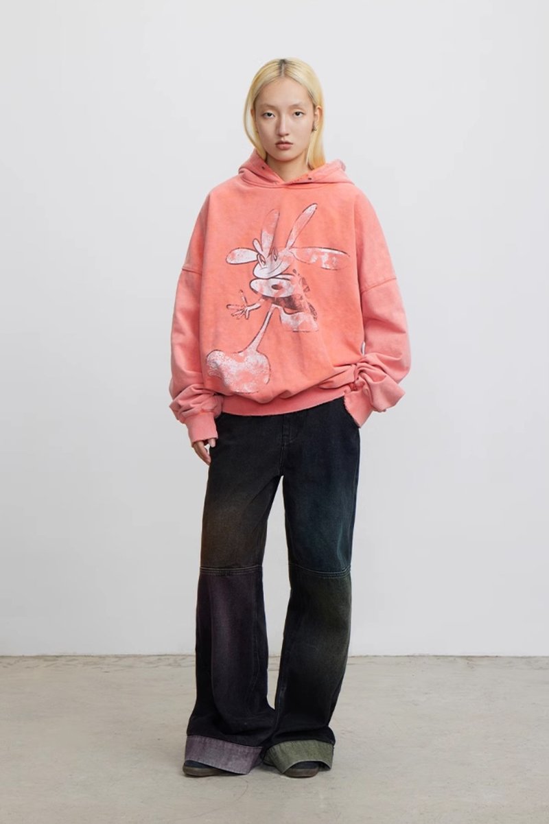 Surfer Sweatshirt 太極花沖浪仔磨損衛衣 - 帽T/大學T - 其他材質 紅色