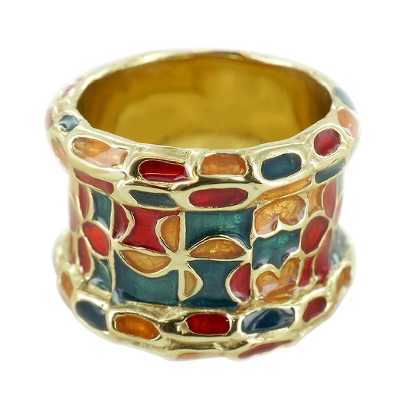 French Louvre Cloisonne Ring - General Rings - Other Metals Multicolor