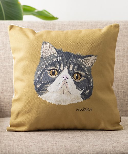 jubileedesign Nukko × Jubilee合作設計 亞麻布抱枕套 寵物圖案 貓咪(Ao醬)
