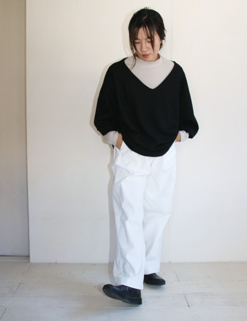ホワイトコーディロイのワイドパンツ - 女長褲 - 棉．麻 