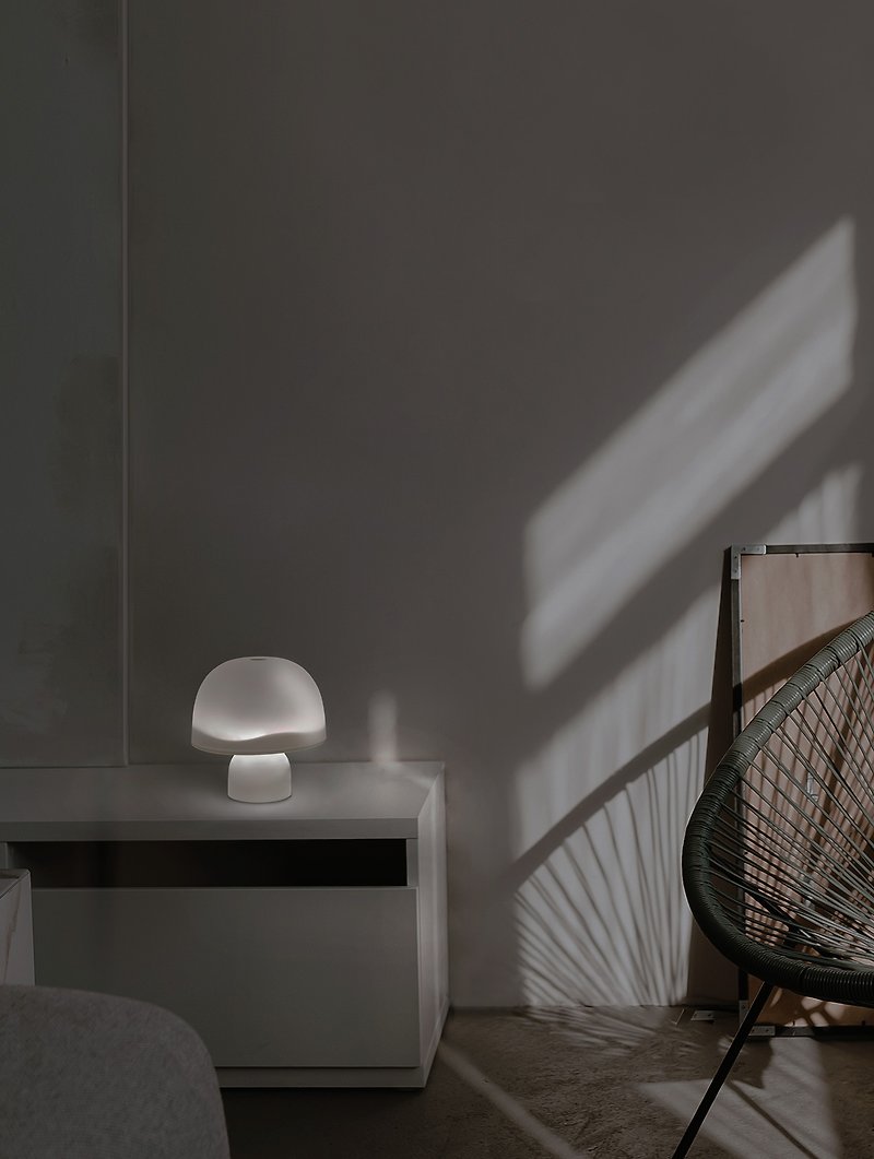 Jingshanxi SERENE DAWN Frost White Wooden Table Lamp LED Light Source - Lighting - Wood White
