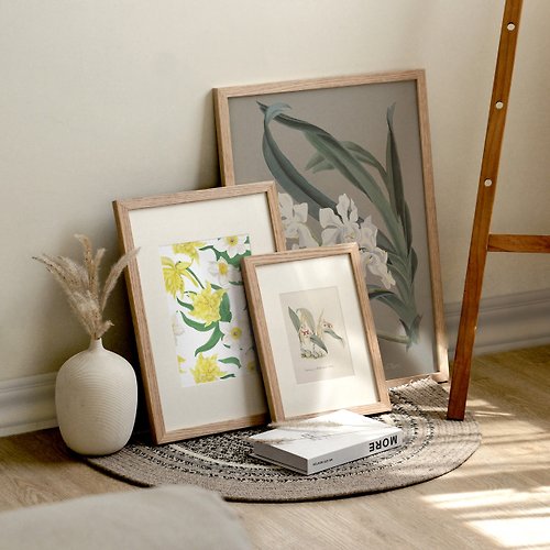 菠蘿選畫所 北美紅橡實木畫框 (包含內襯卡紙) - 木質高級感擺台/實木相框畫