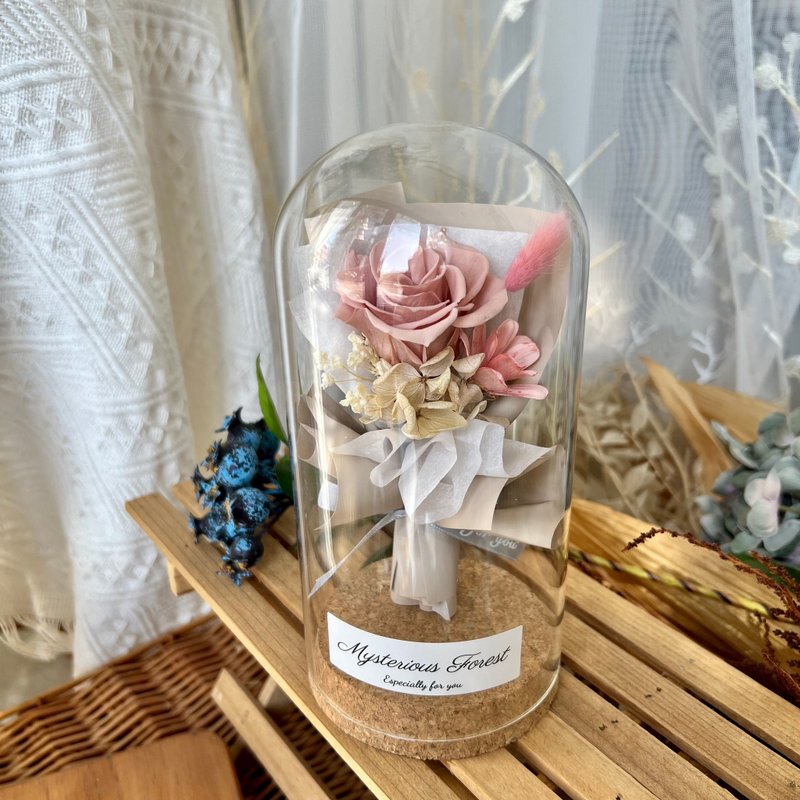 Small Bouquet Preserved Flowers Valentine's Day Gift - ช่อดอกไม้แห้ง - แก้ว หลากหลายสี