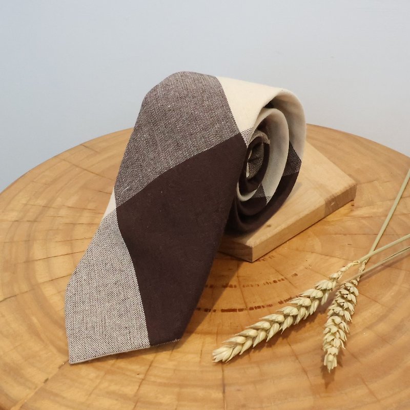 Spliced ​​coffee tie - you are like strong coffee that always makes people indulge in it - Ties & Tie Clips - Other Man-Made Fibers Brown