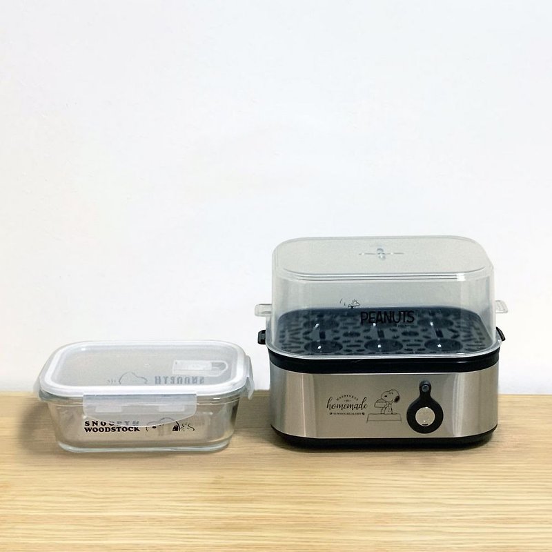 PEANUTS x Homeplus 1.3L迷你蒸籠配玻璃食物盒  (有響音提示) - 廚房電器 - 不鏽鋼 銀色