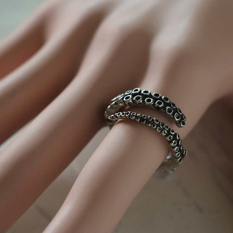 แหวนหนวดปลาหมึก ผู้หญิง เงิน 925 น่ารัก - แหวนทั่วไป - โลหะ สีเงิน