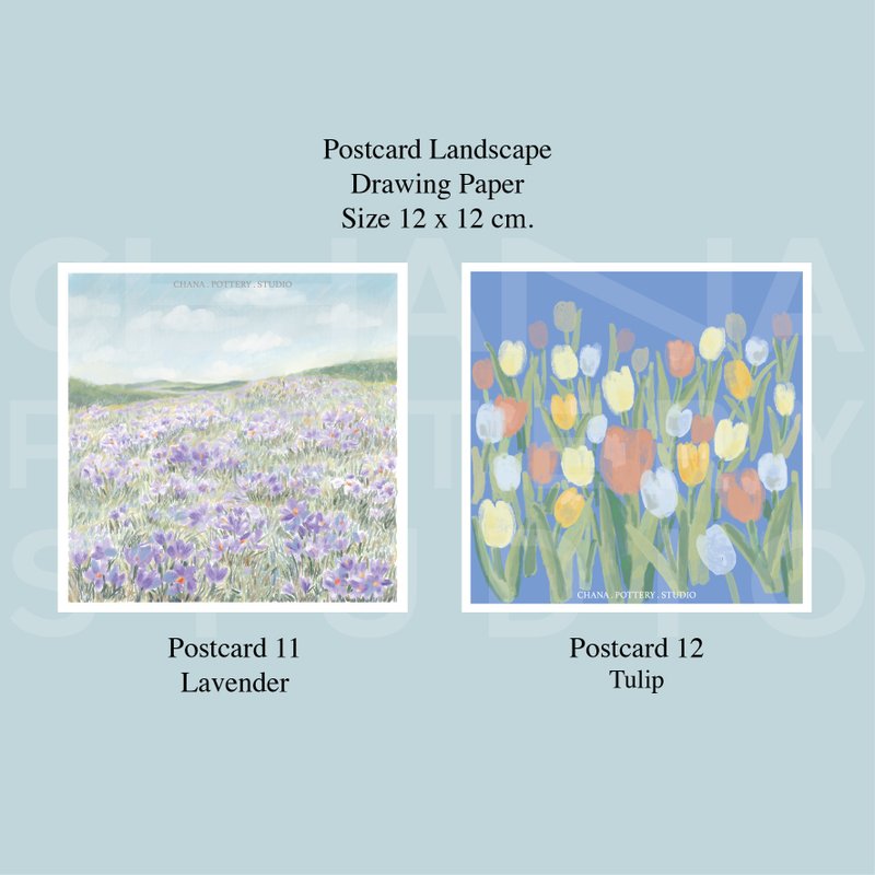 Postcard Landscape Flowers - 卡片/明信片 - 紙 多色