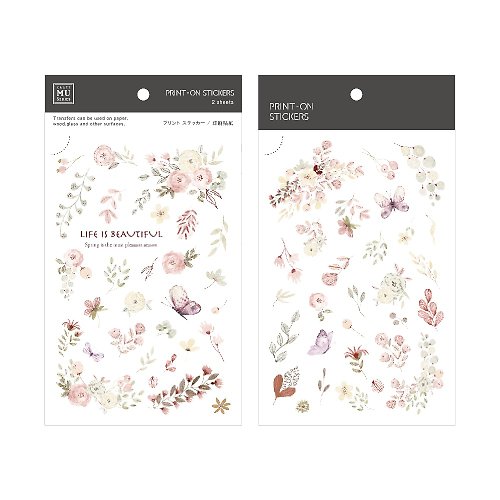 MU 【Print-On Stickers 轉印貼紙】no.184-花香蝴蝶夢 | 春季系列