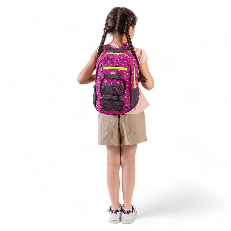 【HUGGER】Kids Mountaineer Backpack , Candy Star Camouflage Pink - Backpacks & Bags - Nylon Pink