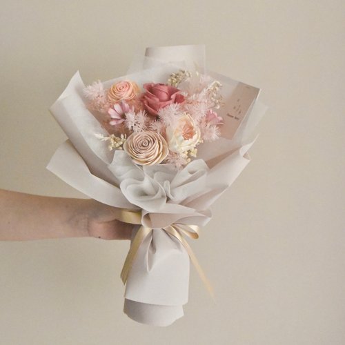 花，說 Flowers Story 乾燥花 /浪漫花束M款/情人節 生日 客製化 永生花 乾燥花 求婚 捧花 七夕