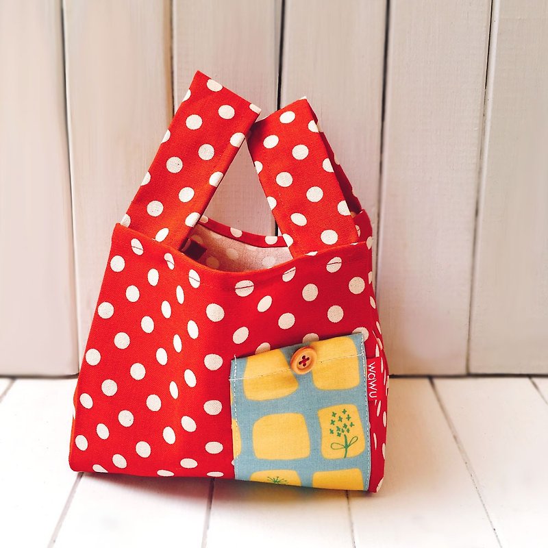 Half Catty Shopping Bag - Handbags & Totes - Cotton & Hemp Red