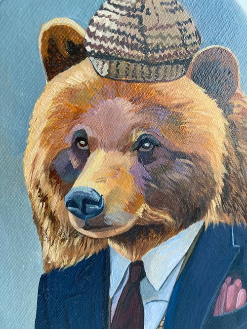 クマの油絵 壁画/子供部屋の装飾 動物の油絵 - ショップ