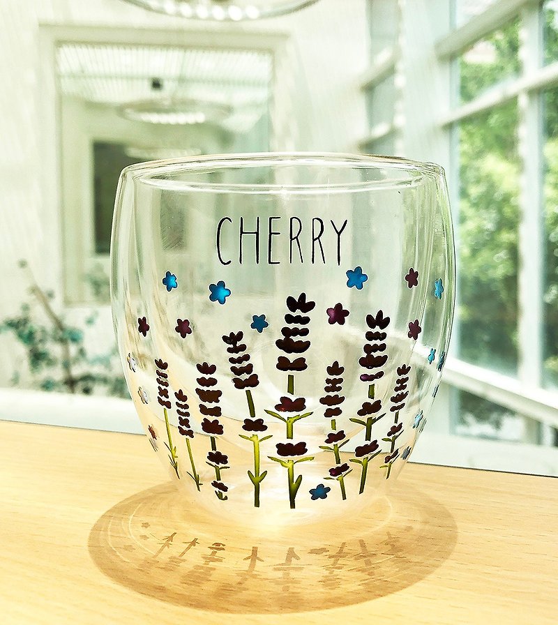 Double Wall Insulated Glass - Lavender 02 - Mugs - Glass Multicolor