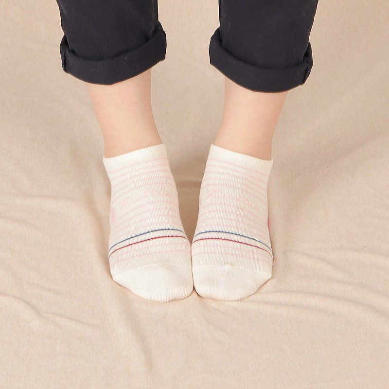 Collagen Antibacterial Deodorant Socks (Hedgehog Line Item) White Powder Line/Graduation - Socks - Cotton & Hemp White