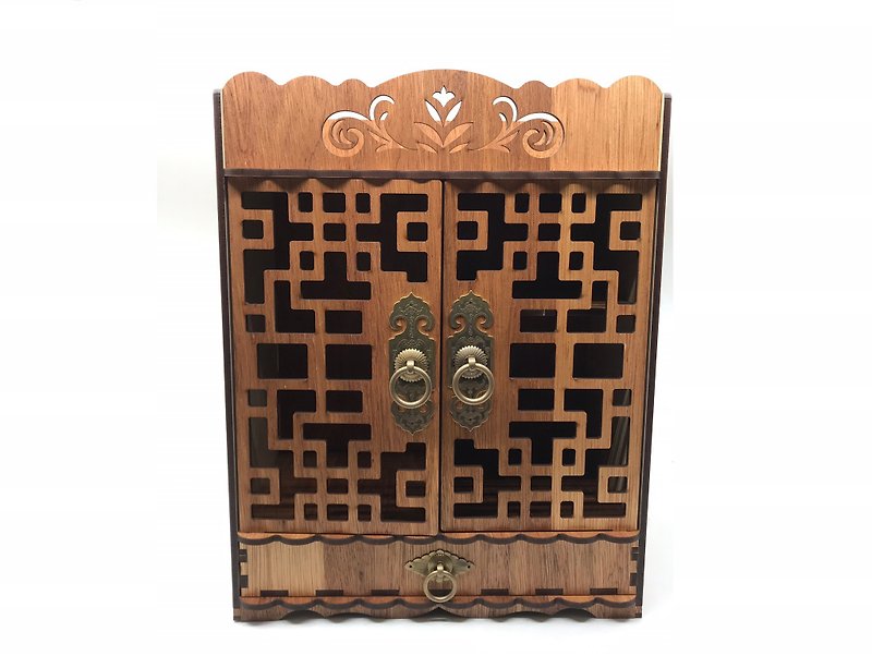 收納盒(中國風大收納盒) DIY 原木貼皮拼板 禮物 - 居家收納/收納盒/收納用品 - 木頭 咖啡色