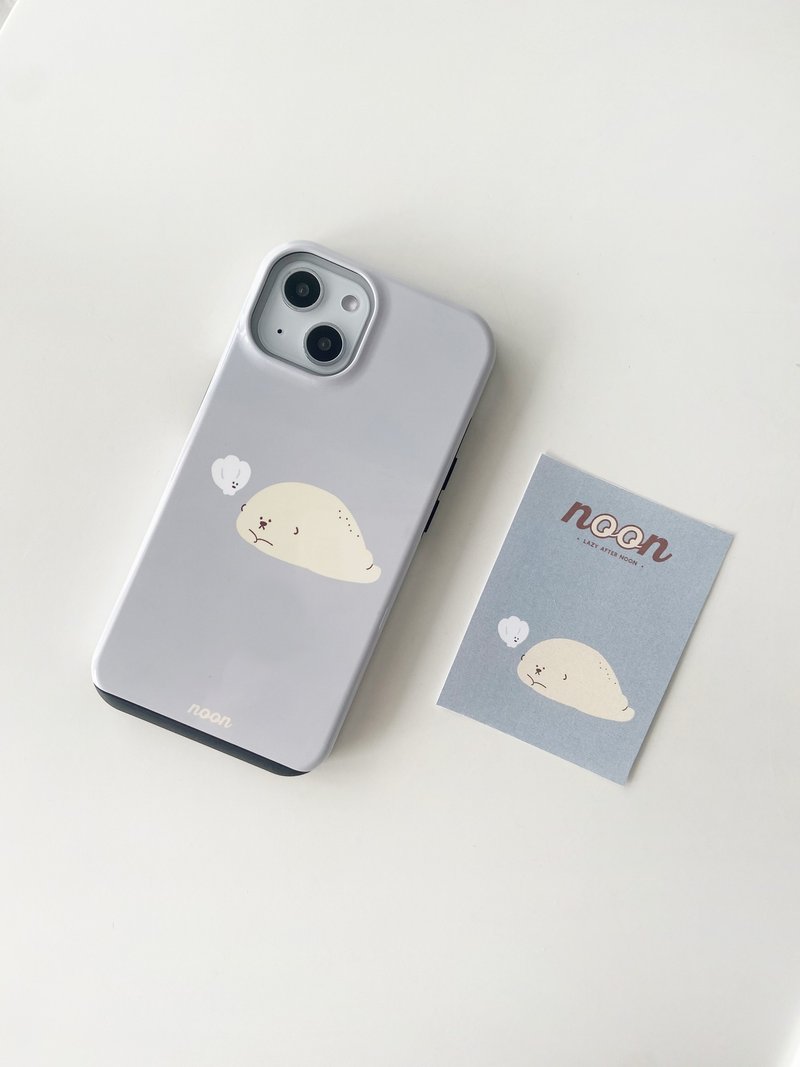 【NOON】Cream seal and shiny shell phone case - เคส/ซองมือถือ - พลาสติก หลากหลายสี