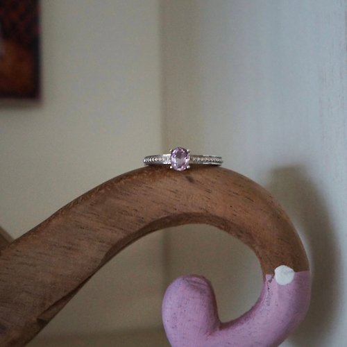 One Dimple 單窩 : 純銀 k金珠寶設計與訂製 刻面粉色碧璽戒指 925銀