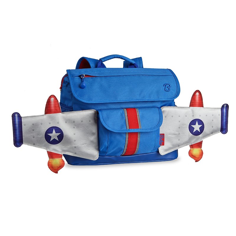美國Bixbee飛飛童趣系列-天空藍噴射機小童背包 - 後背包/書包 - 聚酯纖維 藍色