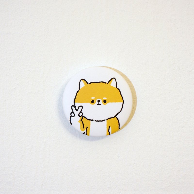 Say yeah medium badge - Shiba Inu [optional two] - เข็มกลัด/พิน - โลหะ สีเหลือง