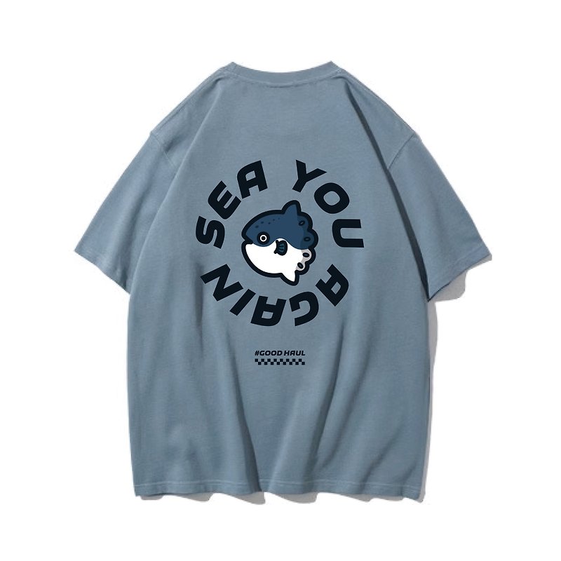 マンボウ マンボウ半袖Tシャツ 8カラー ユニセックス釣り部(メンズ) - Tシャツ メンズ - コットン・麻 ブルー