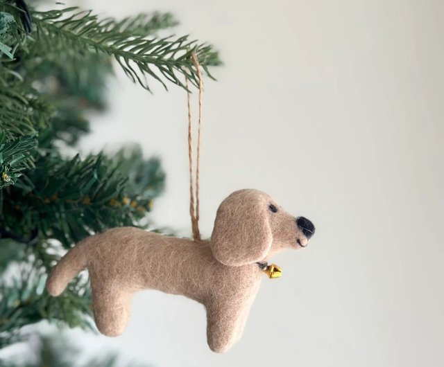 クリスマスツリーぶら下げダックスフント犬クリスマス装飾ウール