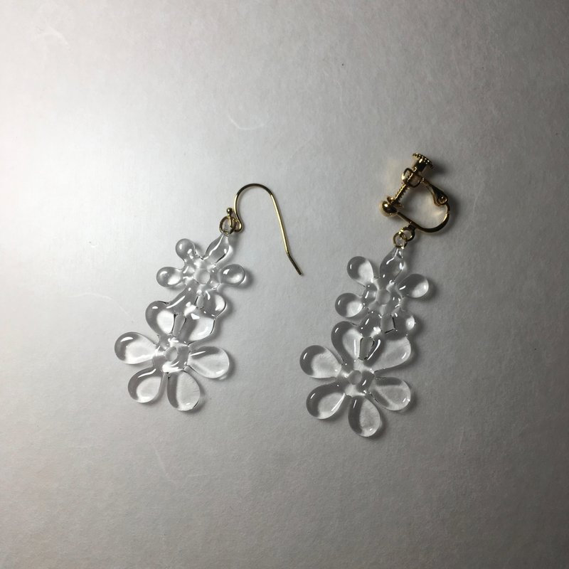 -春の雪解け-　ピアス/イヤリング - 耳環/耳夾/耳骨夾 - 玻璃 透明