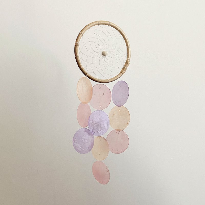 DIY-KIT| Ricotta Cheese(S)-Violet, Pink-Circle | Shell Wind Chime Mobil |#0-582 - อื่นๆ - เปลือกหอย สีม่วง