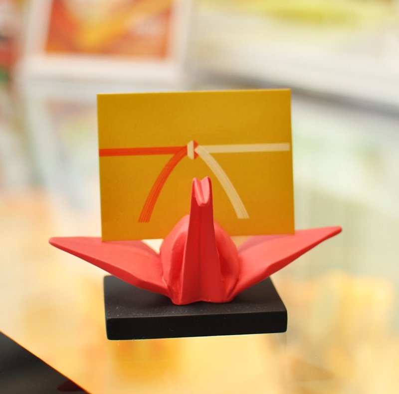 [Japanese] JAP NESHIA series cranes Decole card holder / card holder (also as a wedding small objects) - แฟ้ม - วัสดุอื่นๆ สีแดง